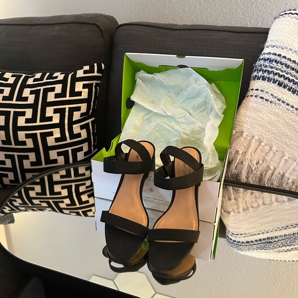 NIB NEW IN BOX! Nordstrom Call it Spring Black Stalaya Block Heel Sandals 8 - Picture 8 of 15